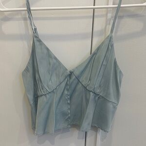 Light Blue Satin Cami Top